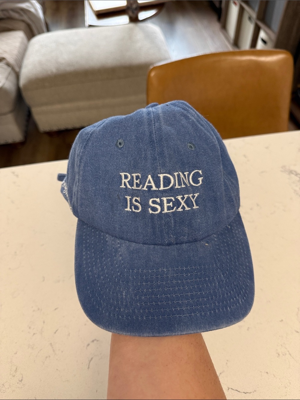 Blue 'Reading Is Sexy' Cotton Cap